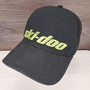 Ski-Doo Hat Black Snap Back Adjustable Mesh Back Spell Out